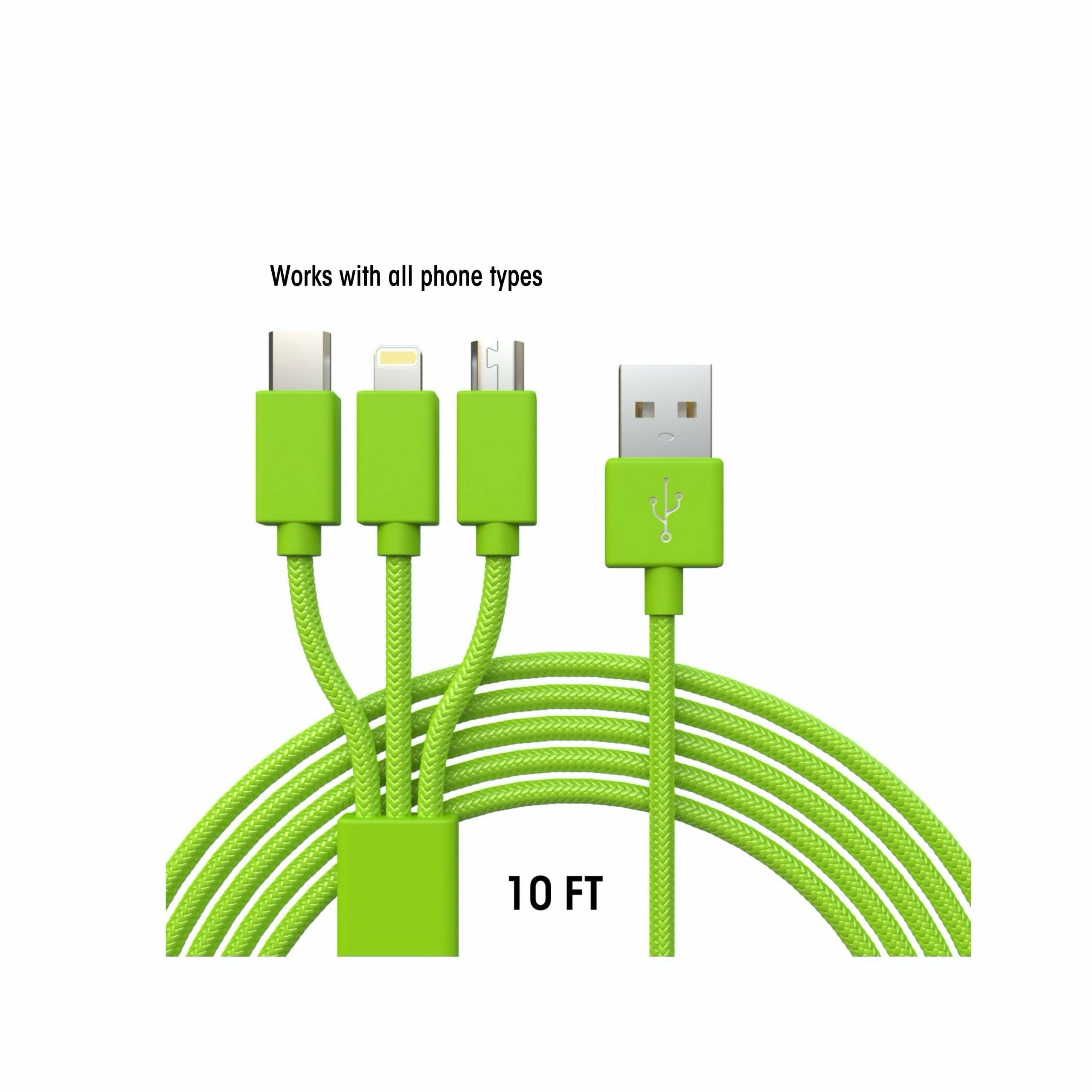 XXL 3-in-1 Lime Cable - 10 FT - Image 2