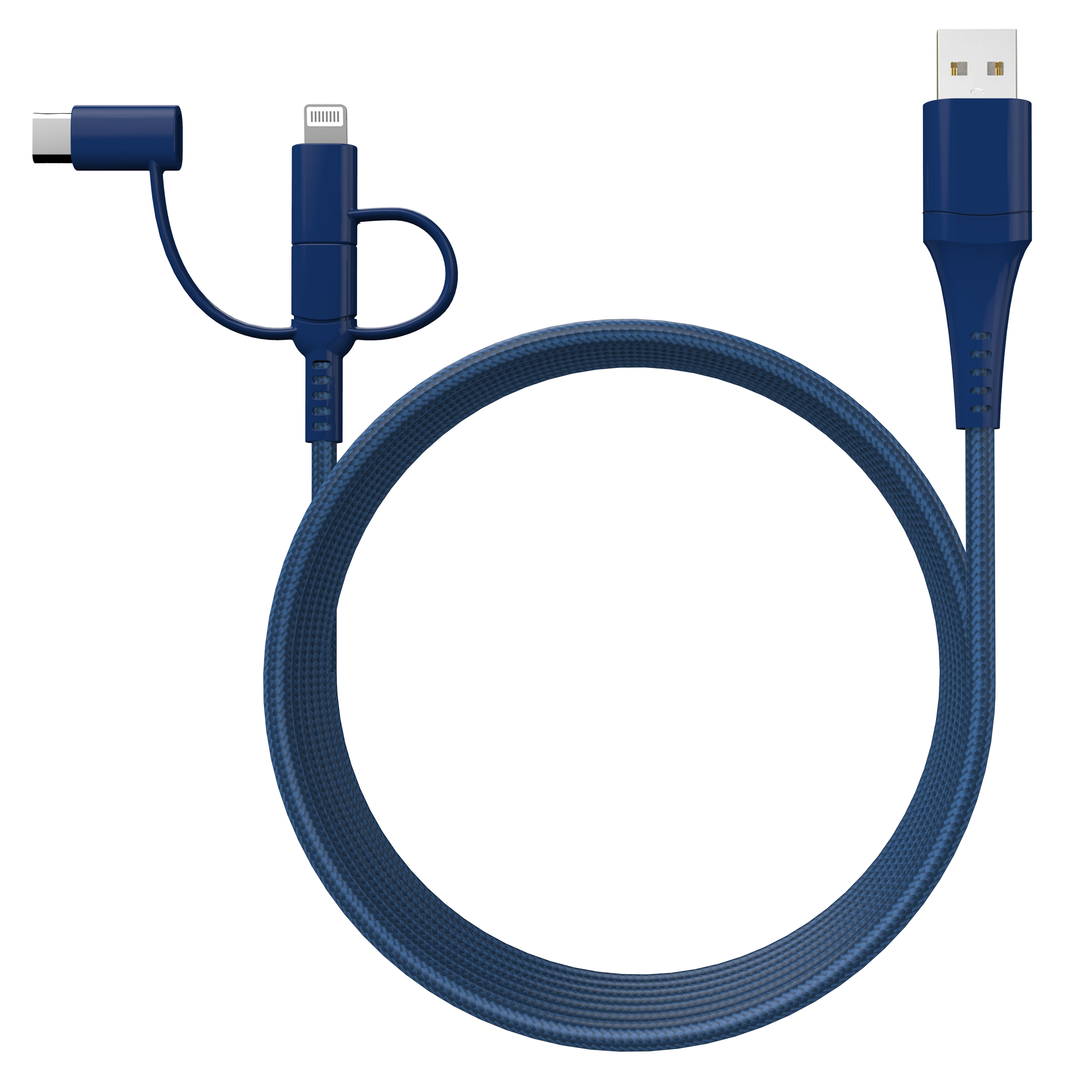 Stack-to-Charge 3-in-1 USB Cable - Navy